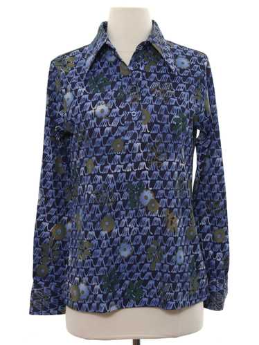 1970's Sears Womens Print Disco Shirt