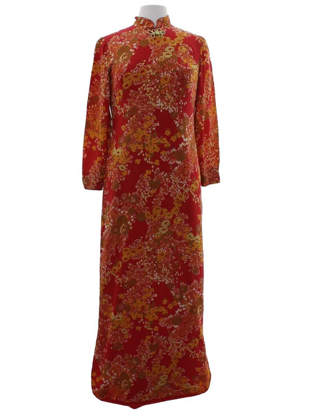 1970's Cheongsam Style Maxi Dress - image 1
