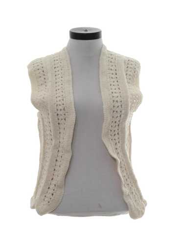 1970's Hand Crochet Womens Hippie Vest