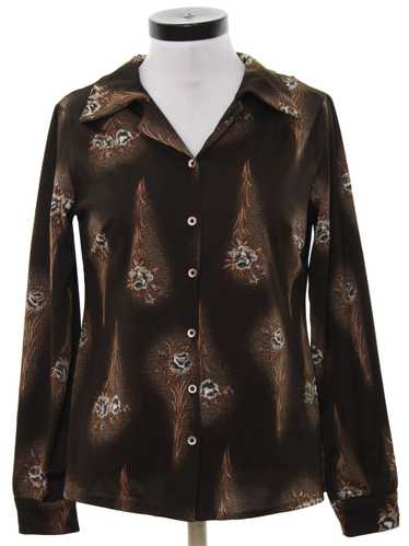 1970's Womens Print Disco Shirt - image 1