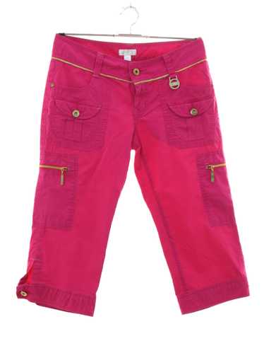 2000s Mid Rise Barbie Pink Y2K Pants With Small Flare 