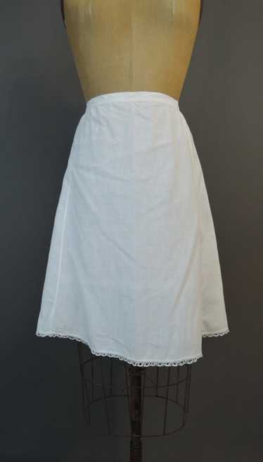 Vintage White Petticoat Slip, Edwardian 1910s Shor