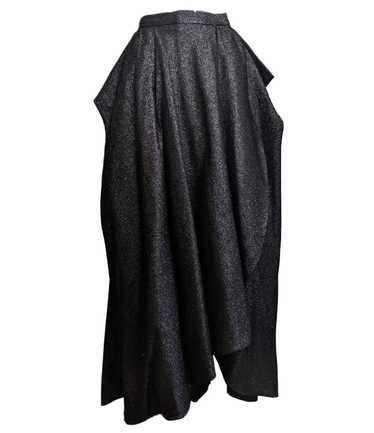 Ungaro Couture Black Lurex Wrap Full Length Skirt - image 1