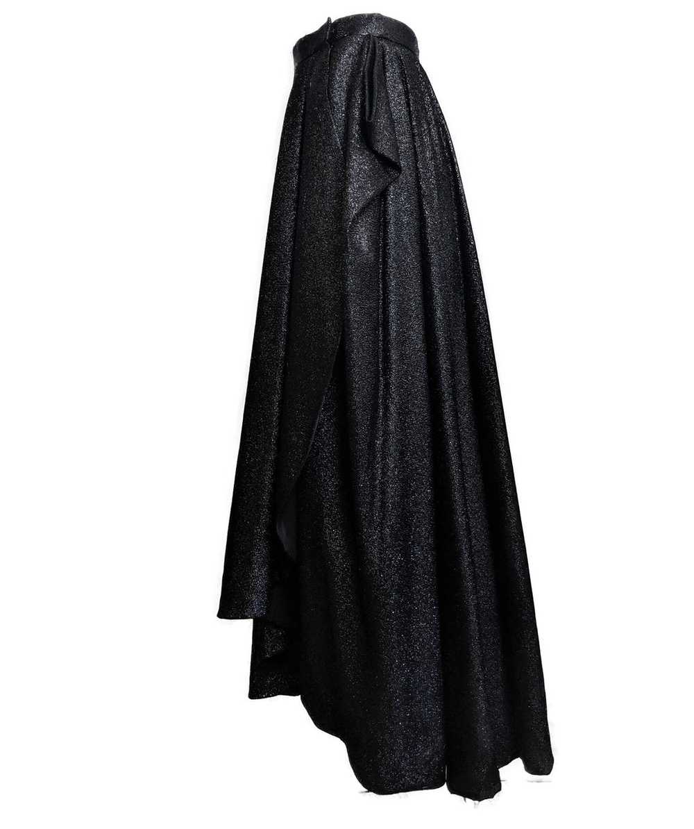 Ungaro Couture Black Lurex Wrap Full Length Skirt - image 2