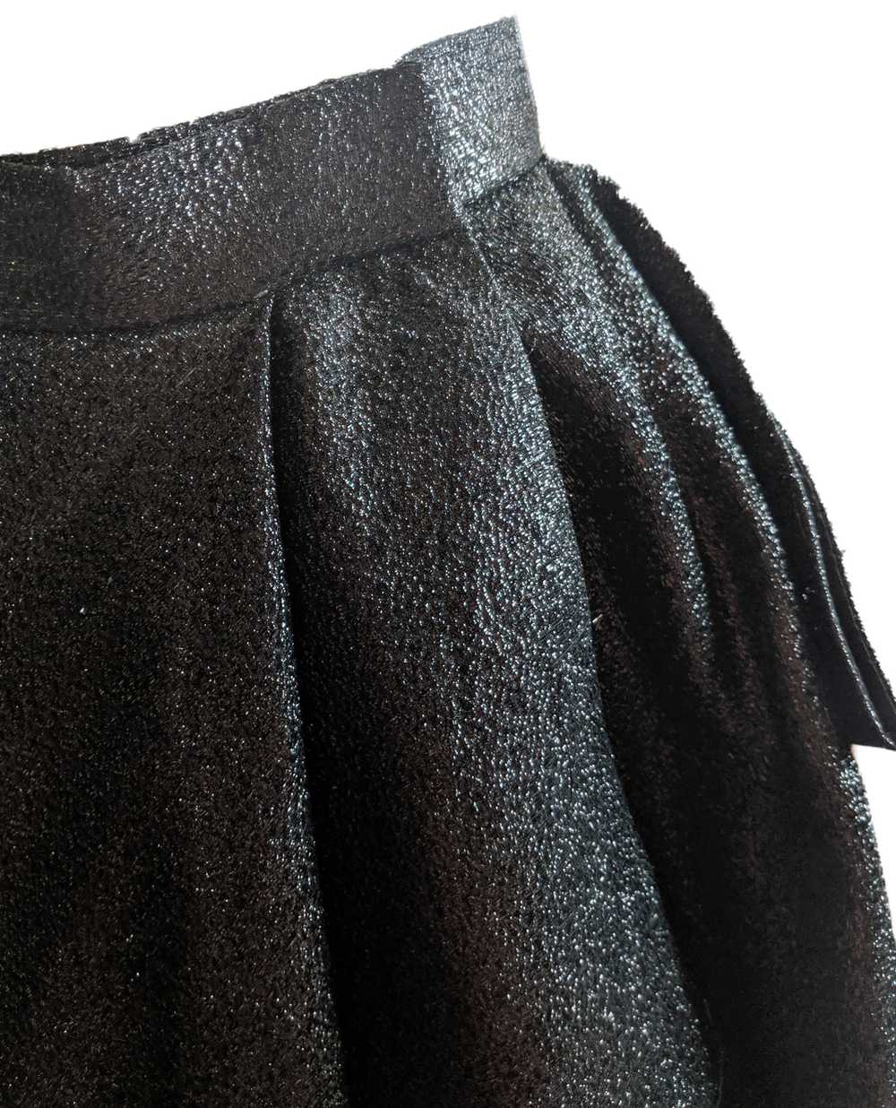 Ungaro Couture Black Lurex Wrap Full Length Skirt - image 3