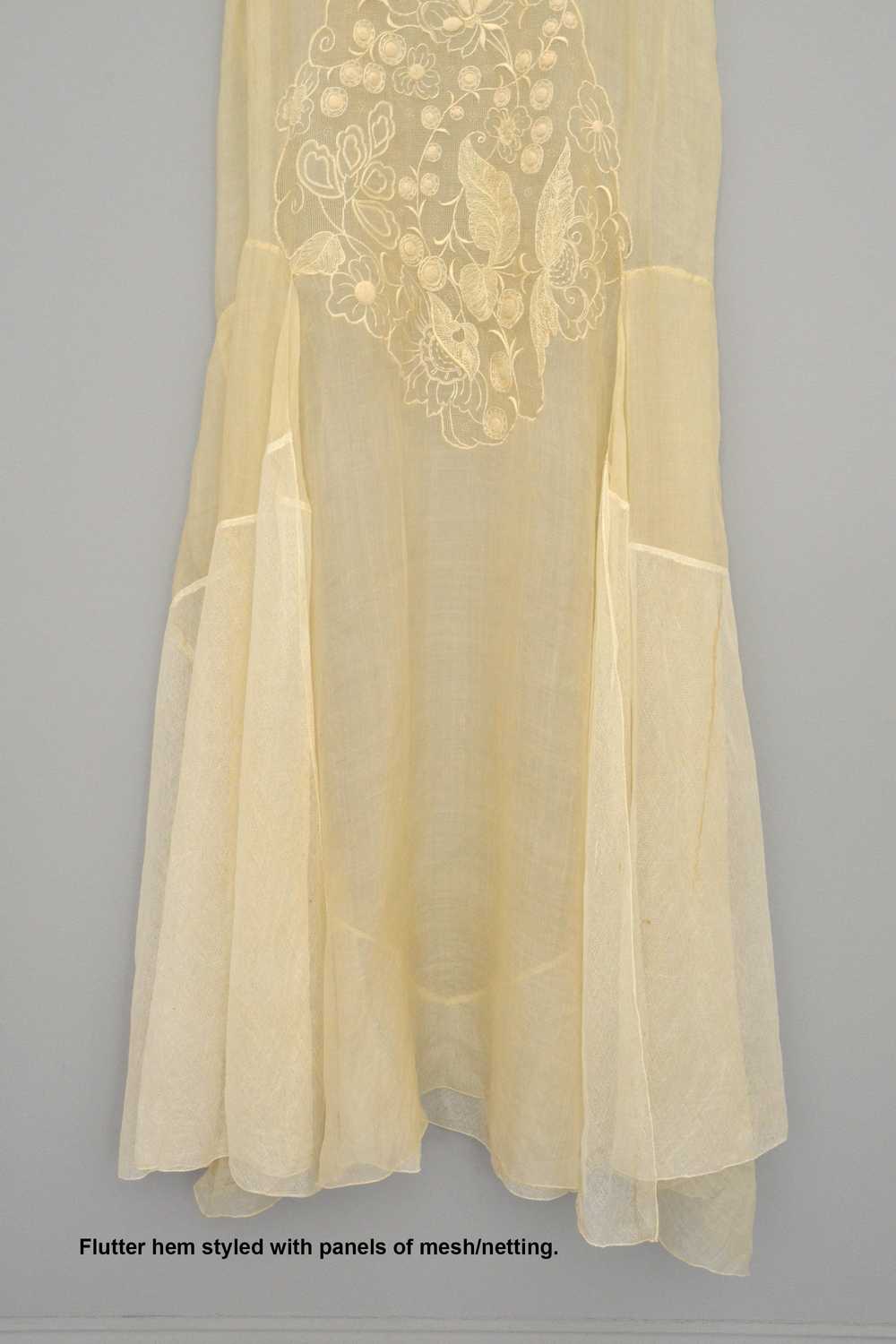 1920s 30s Deco Flapper Dress Gown | Sheer Gauzy E… - image 11
