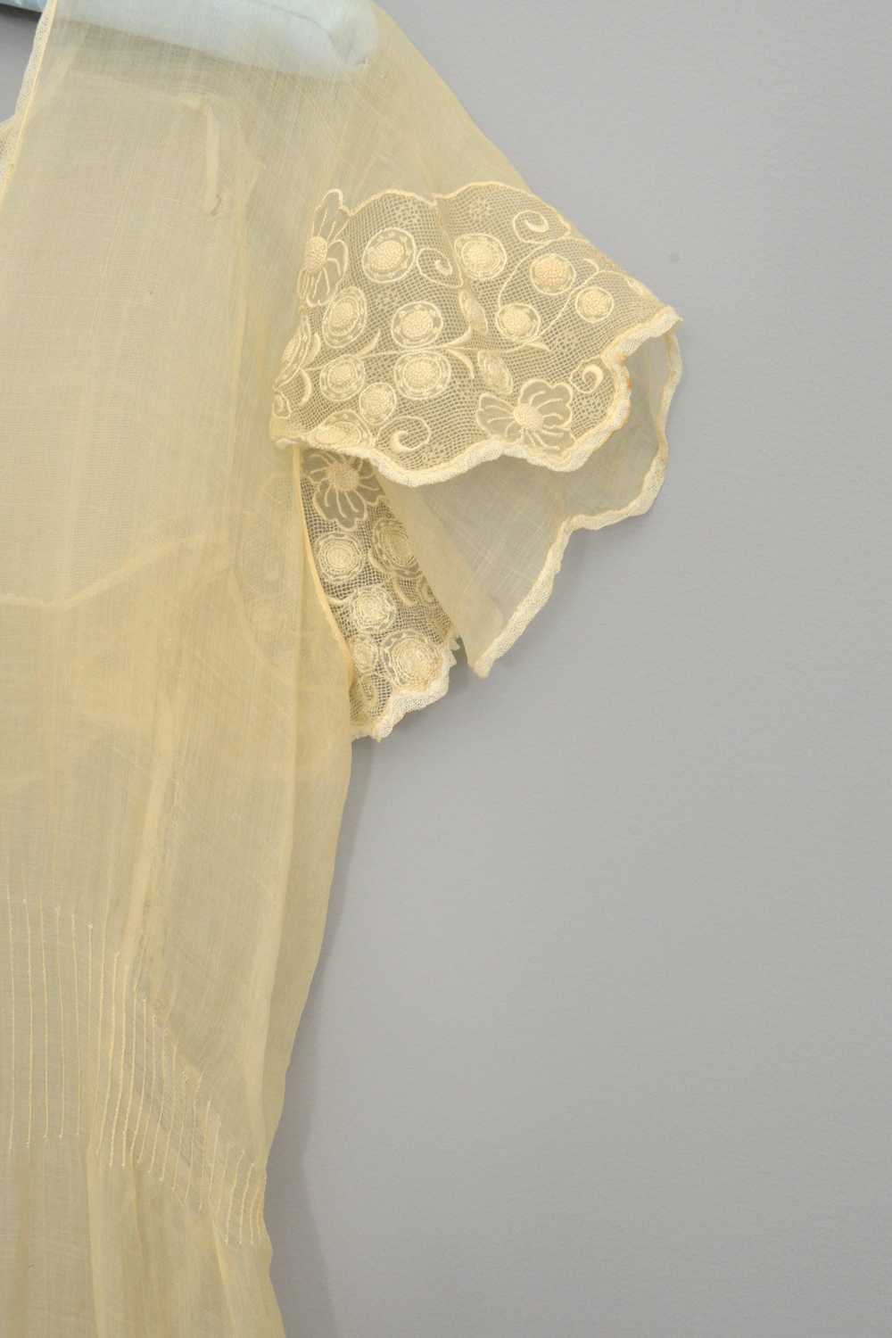 1920s 30s Deco Flapper Dress Gown | Sheer Gauzy E… - image 8