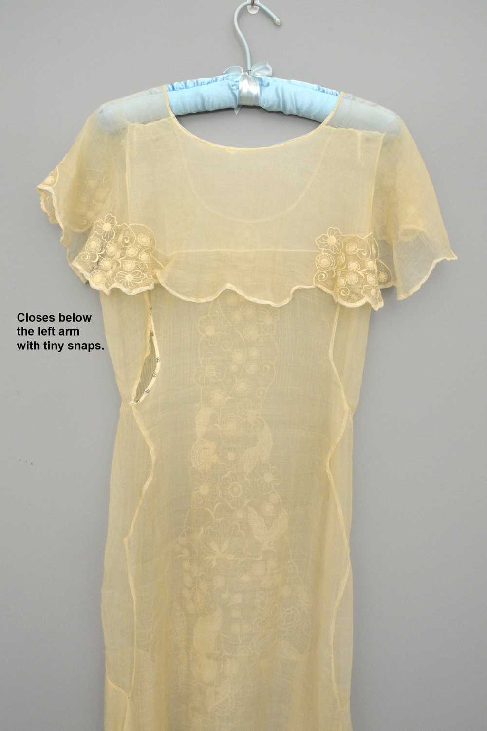 1920s 30s Deco Flapper Dress Gown | Sheer Gauzy E… - image 9
