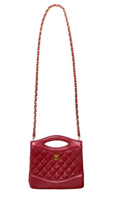 Chanel Cherry Red Mini Bag with Interlocking Logo 