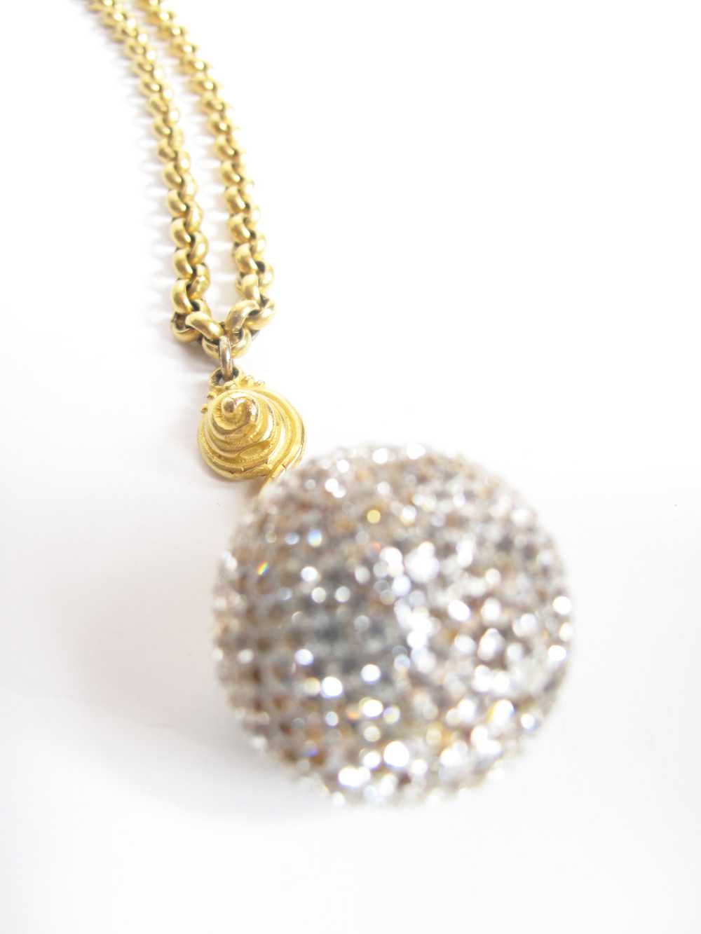 Black Spinel Disco Ball Necklace - Gold | Phoebe Coleman