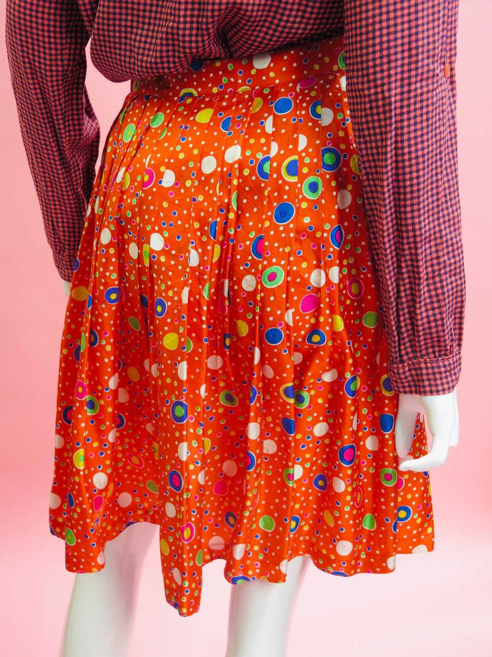 1990’s Gianni Versace Confetti Silk Pleated Skirt - image 2