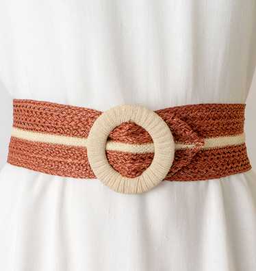 Lovely as can be Wide 1930s Straw Belt