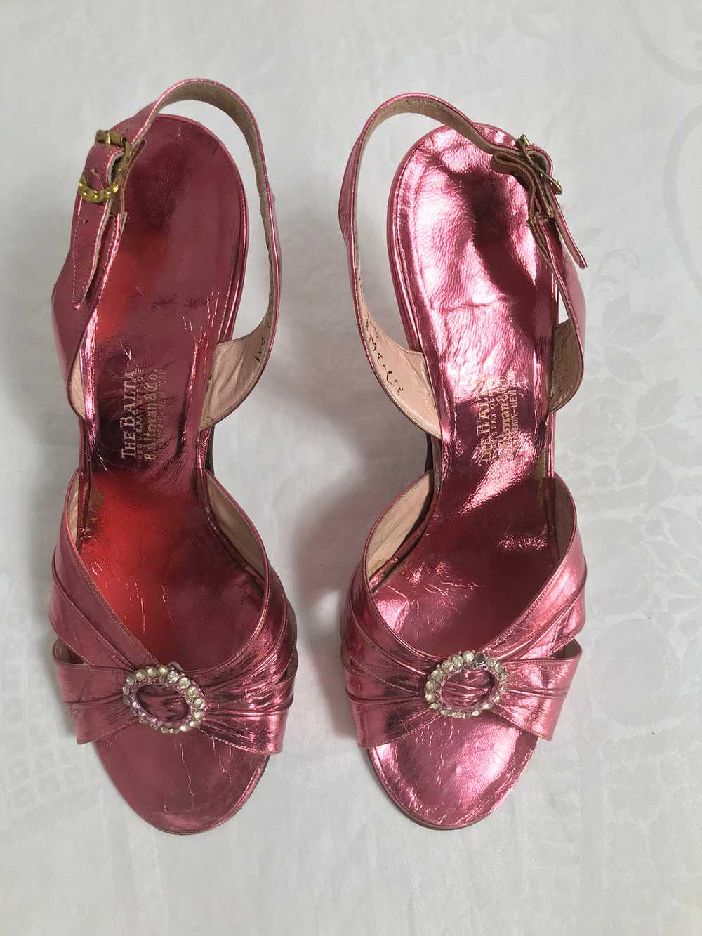 1930s The Balta B. Altman Metallic Pink Leather S… - image 11