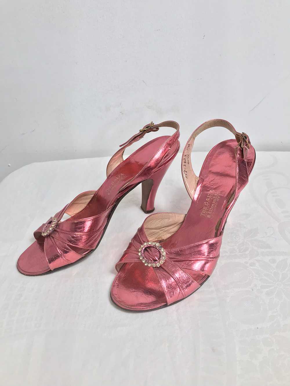 1930s The Balta B. Altman Metallic Pink Leather S… - image 12