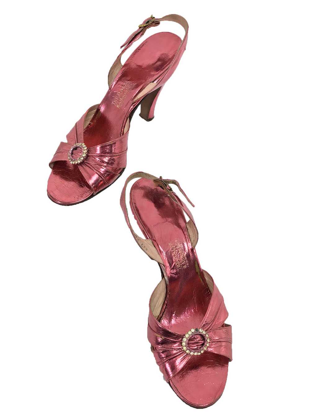 1930s The Balta B. Altman Metallic Pink Leather S… - image 1