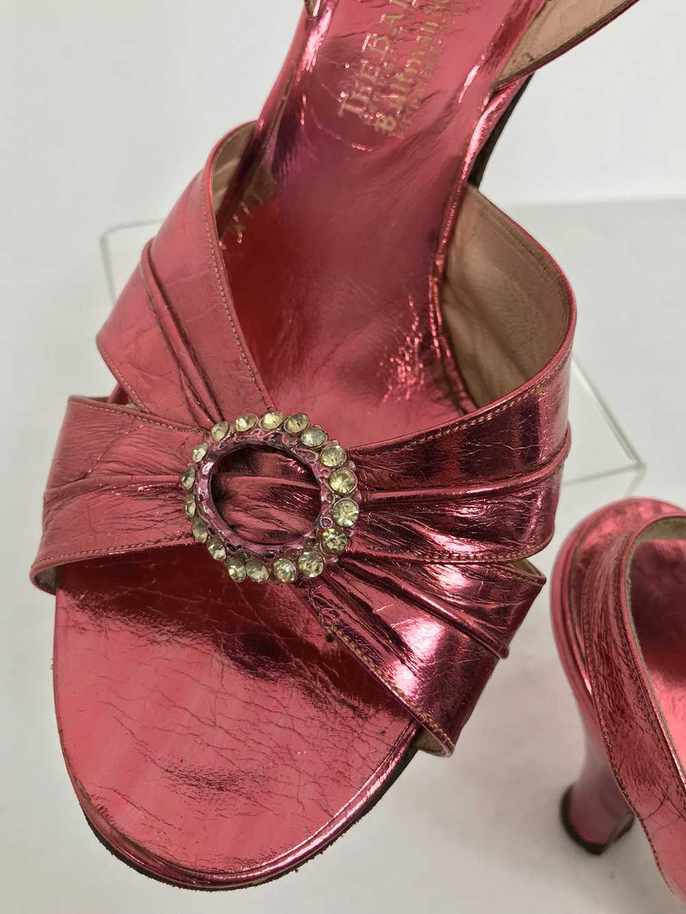 1930s The Balta B. Altman Metallic Pink Leather S… - image 2