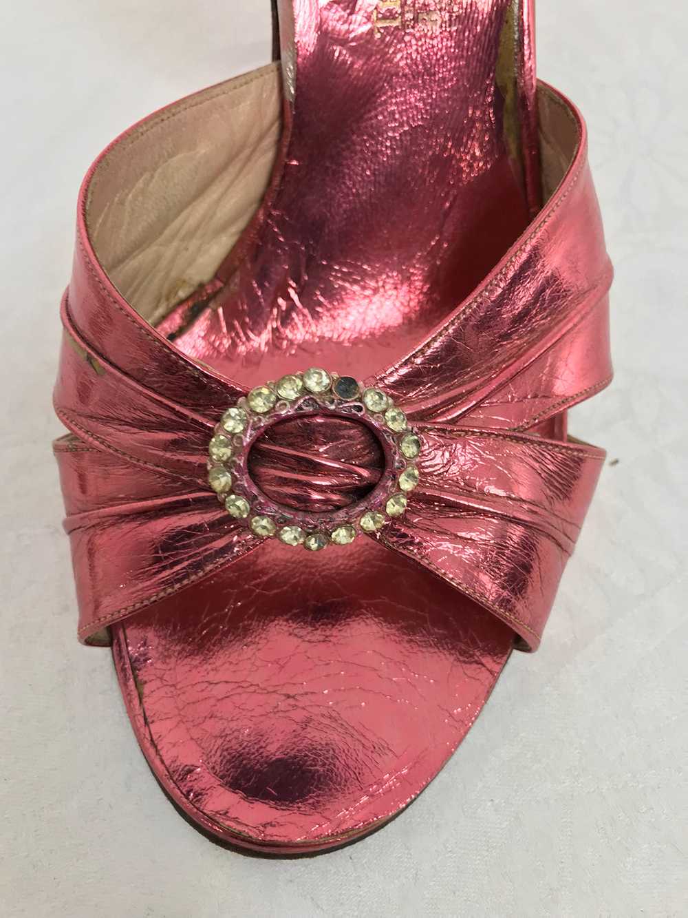 1930s The Balta B. Altman Metallic Pink Leather S… - image 3