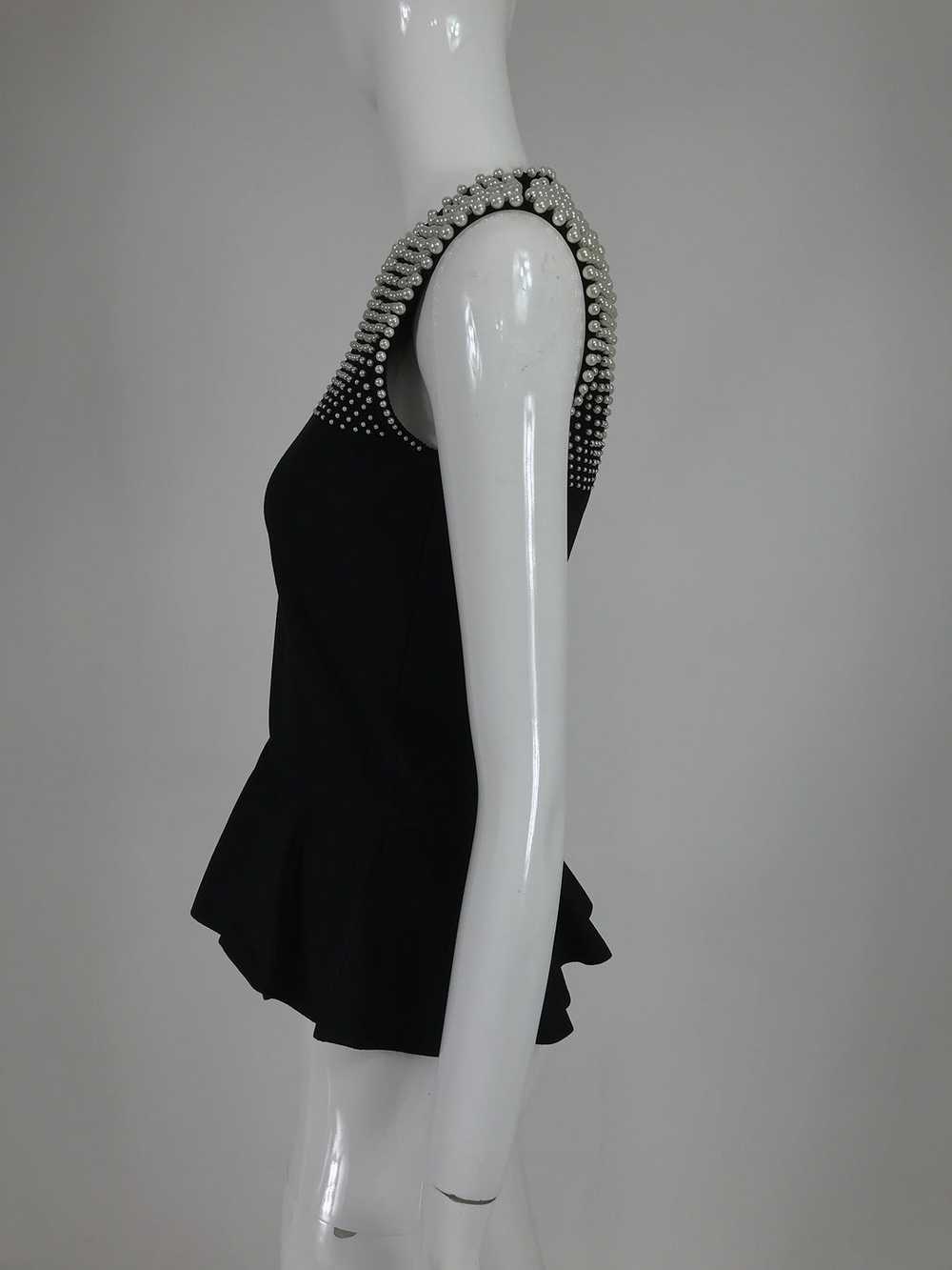 Alexander McQueen Pearl Bodice Sleeveless Peplum … - image 10