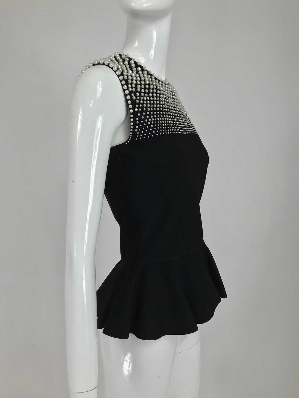 Alexander McQueen Pearl Bodice Sleeveless Peplum … - image 2