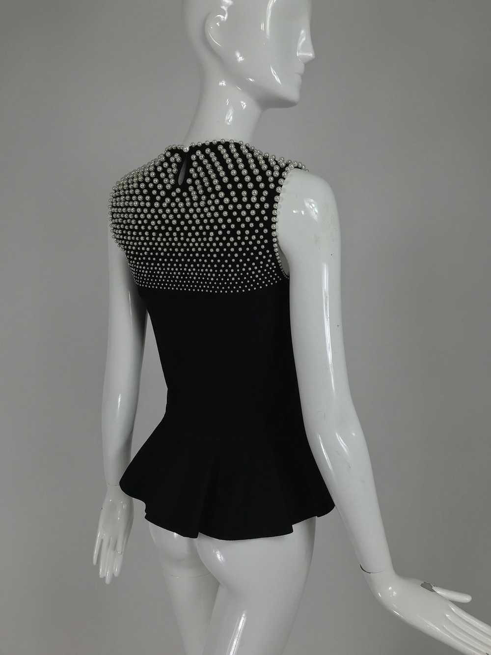 Alexander McQueen Pearl Bodice Sleeveless Peplum … - image 5