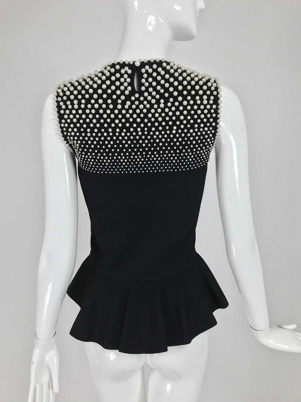 Alexander McQueen Pearl Bodice Sleeveless Peplum … - image 6