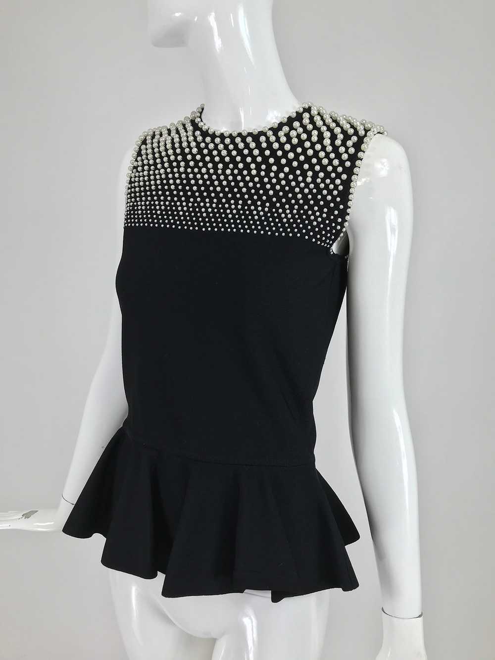 Alexander McQueen Pearl Bodice Sleeveless Peplum … - image 7