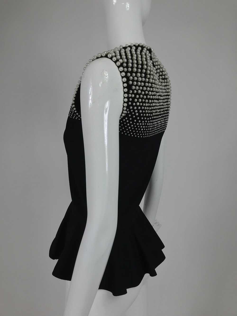 Alexander McQueen Pearl Bodice Sleeveless Peplum … - image 8