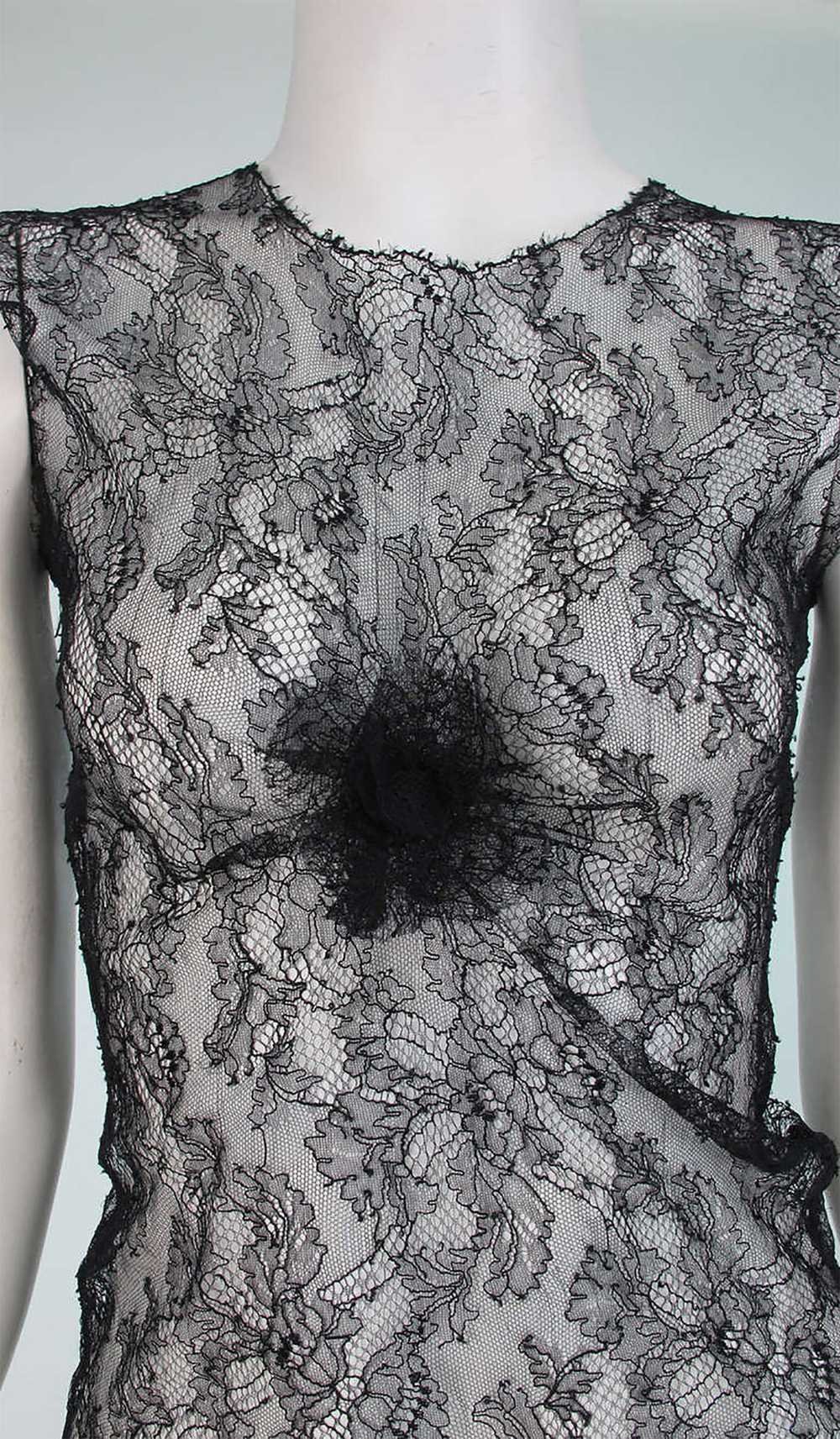 Chanel black Chantilly lace sleeveless top 2004A - image 8