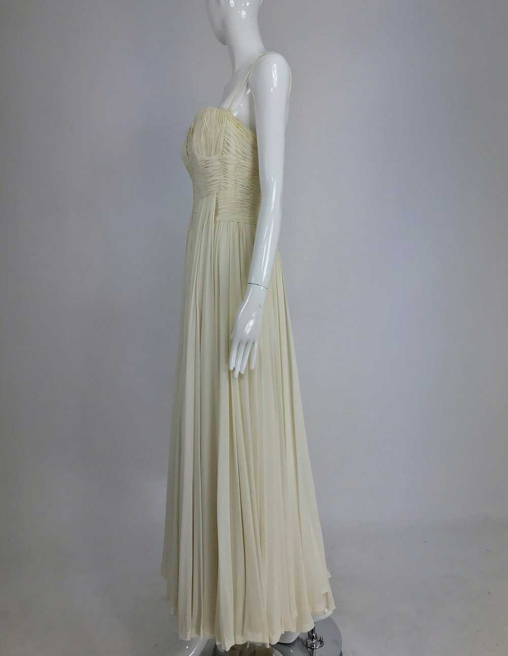 Fernanda Gattinoni Couture Ivory pleated silk chi… - image 3