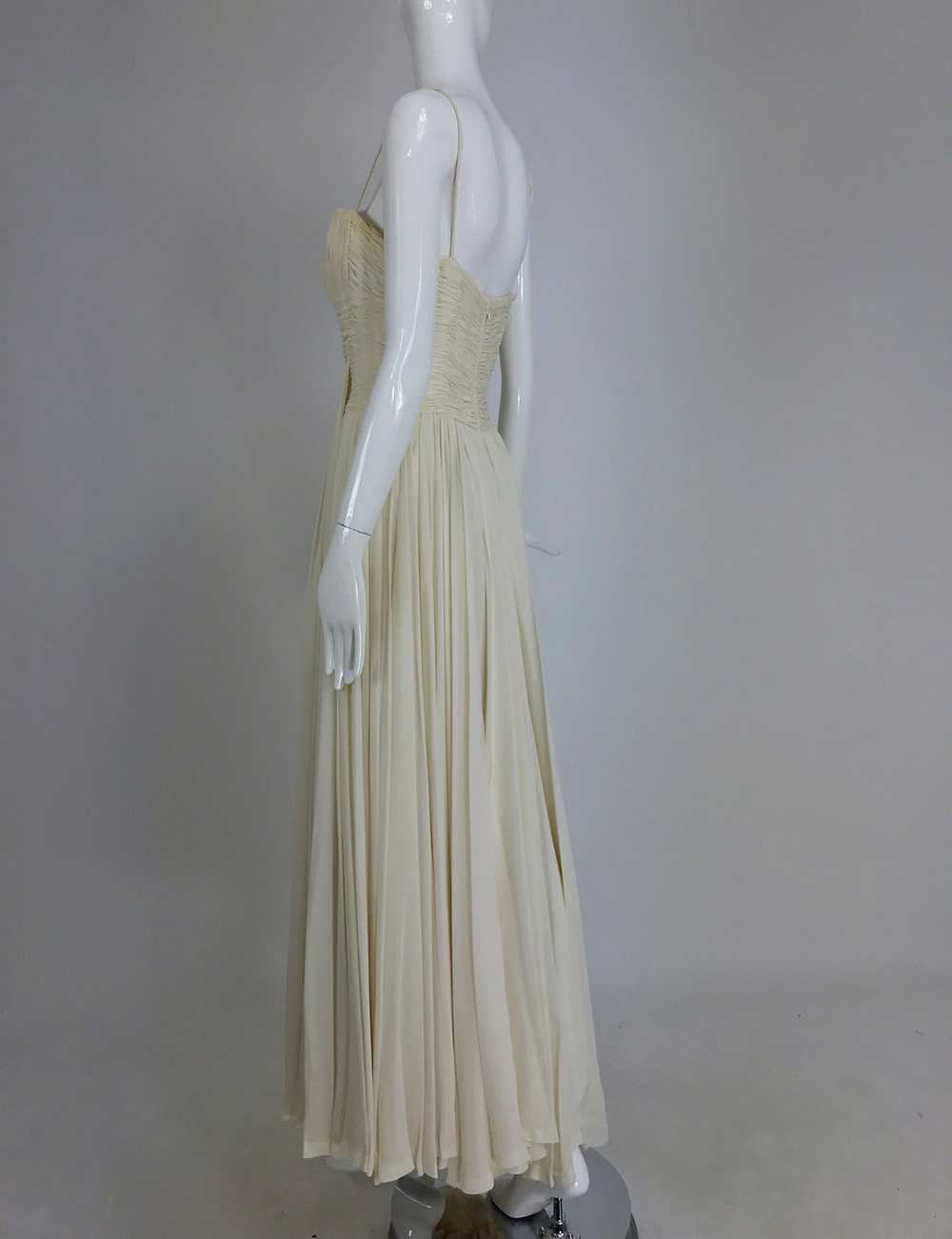 Fernanda Gattinoni Couture Ivory pleated silk chi… - image 4