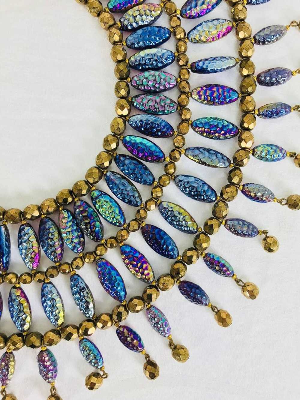 Lester Joy Les Bernard huge iridescent glass bead… - image 2