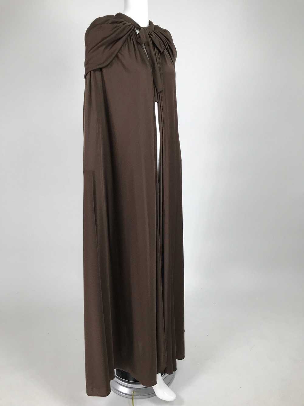 Loris Azzaro Couture Chocolate Brown Silky Jersey… - image 11