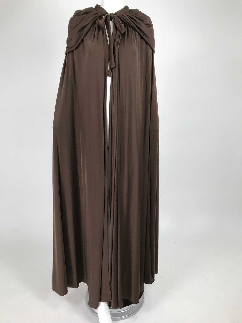 Loris Azzaro Couture Chocolate Brown Silky Jersey… - image 12