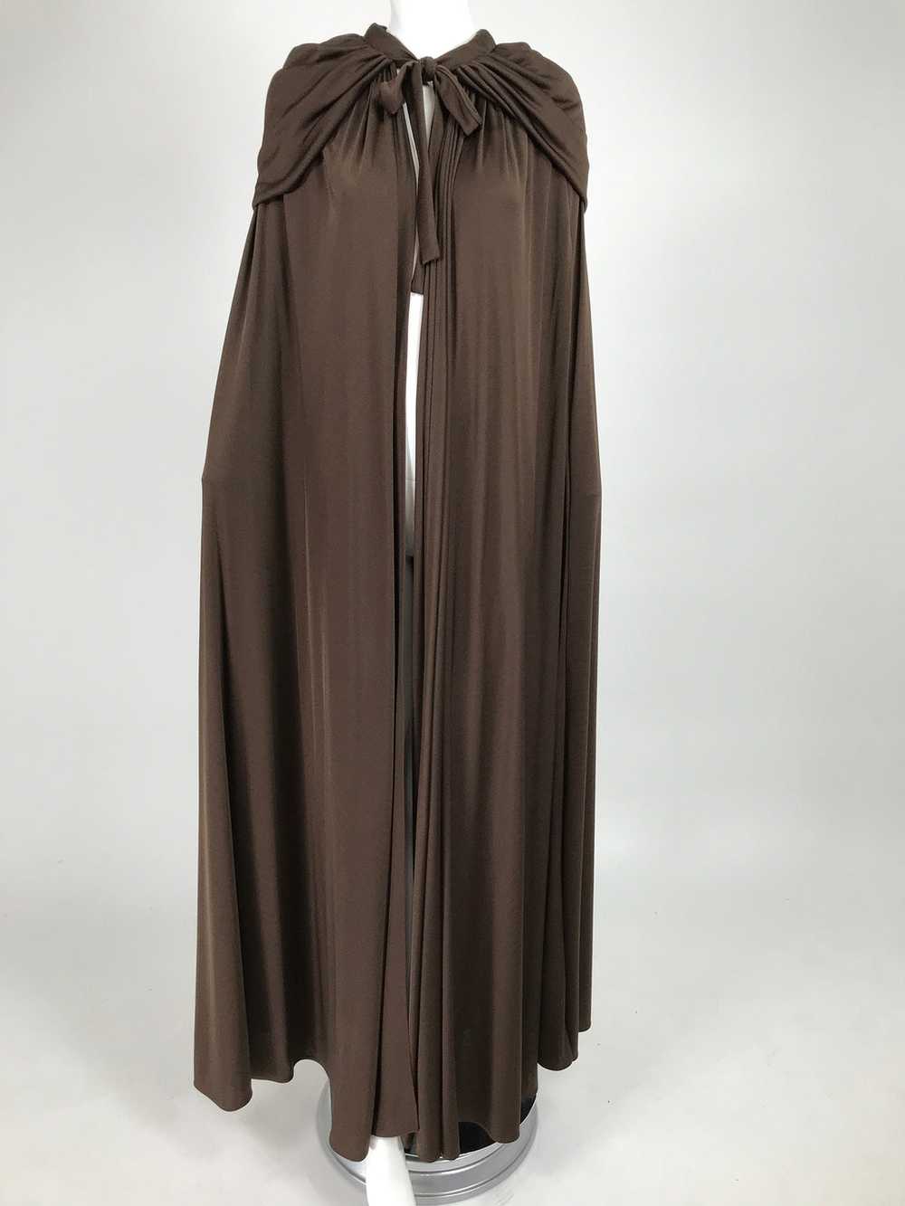 Loris Azzaro Couture Chocolate Brown Silky Jersey… - image 2