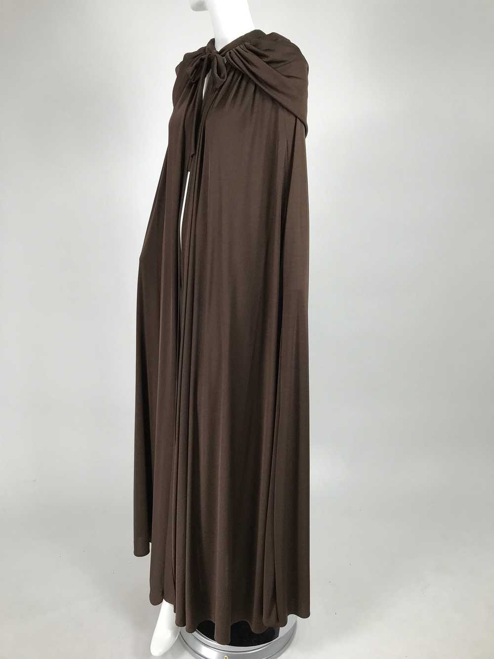 Loris Azzaro Couture Chocolate Brown Silky Jersey… - image 4