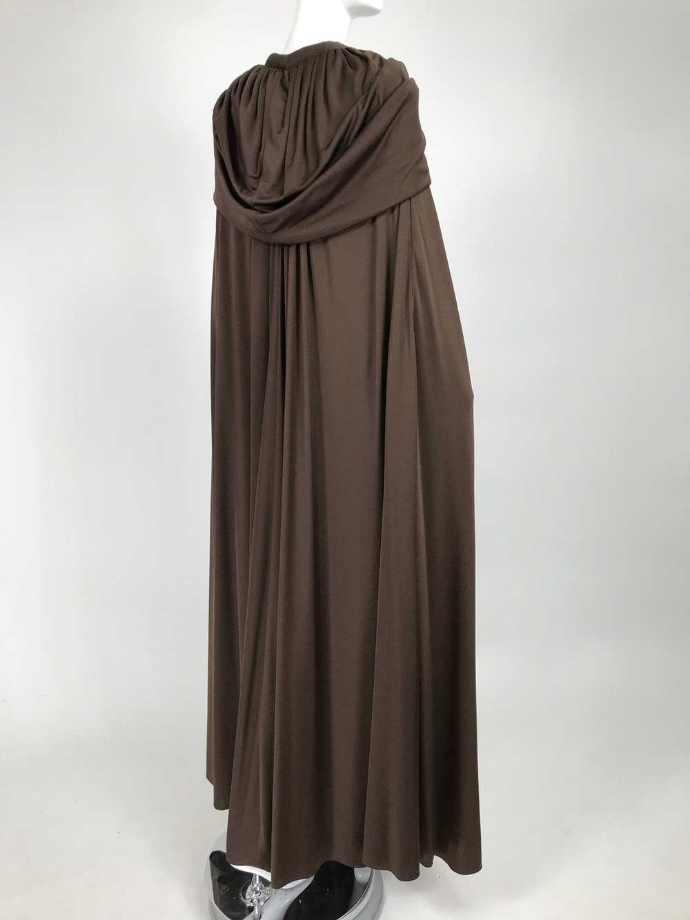 Loris Azzaro Couture Chocolate Brown Silky Jersey… - image 9