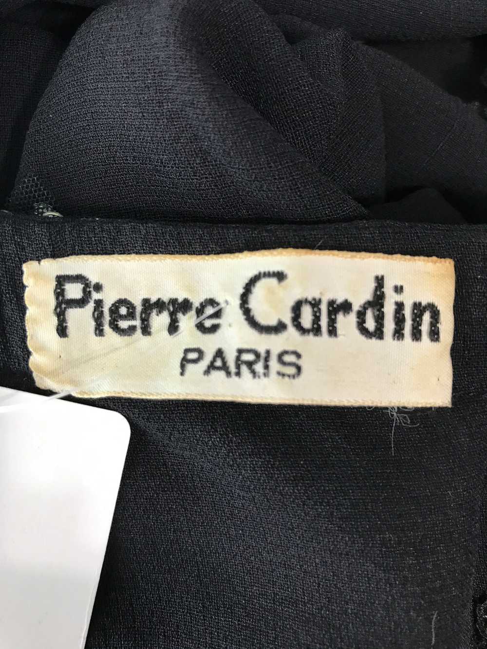 Pierre Cardin Couture Black Slub Silk Rhinestone … - image 11