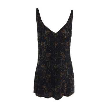 VINTAGE Valentino Boutique Black Velvet shops Quilted Detail Cami Top Size 10