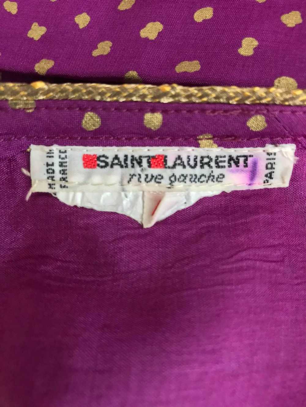 Yves Saint Laurent fuchsia and gold silk print sk… - image 10