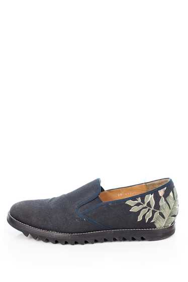 Ripple Sole Floral Canvas Slip Ons