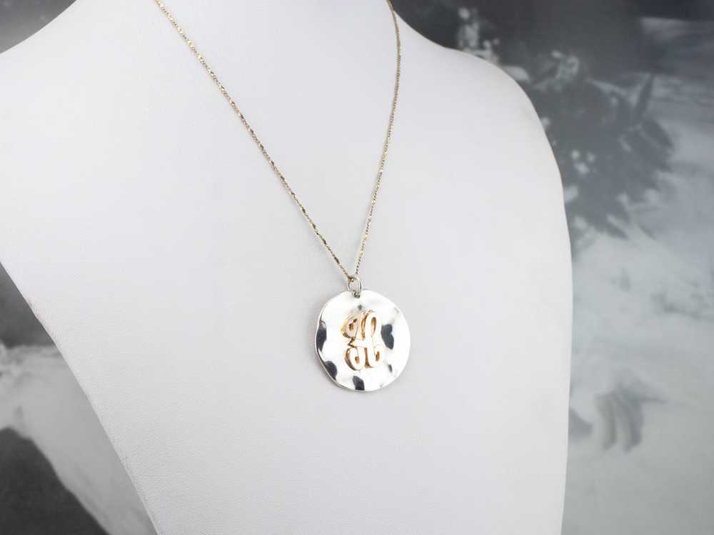 Sterling Silver and Gold "H" Initial Pendant - image 10