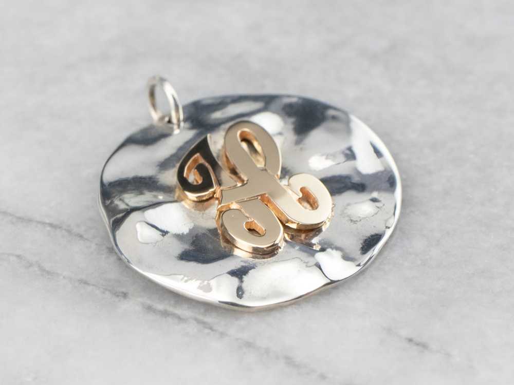 Sterling Silver and Gold "H" Initial Pendant - image 2