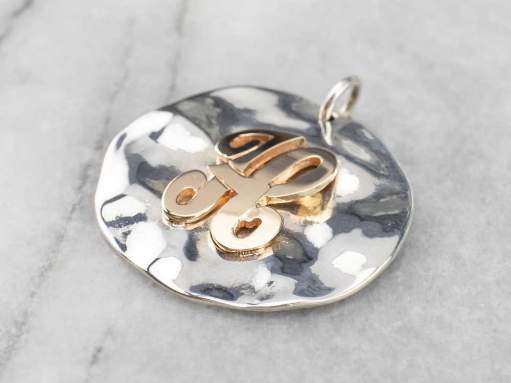 Sterling Silver and Gold "H" Initial Pendant - image 3
