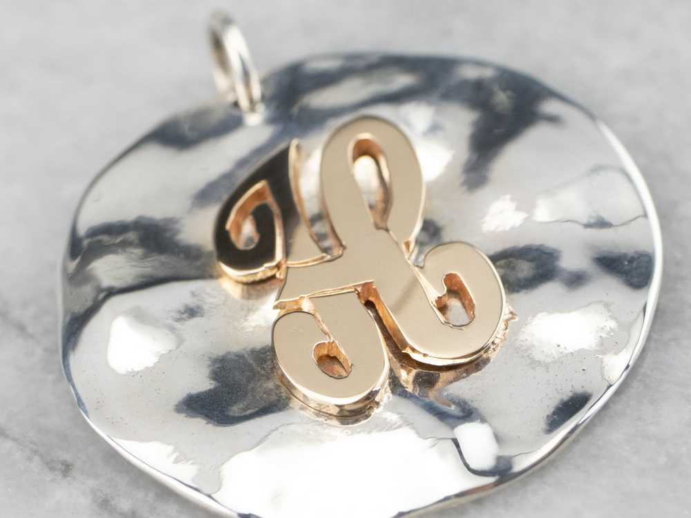 Sterling Silver and Gold "H" Initial Pendant - image 6