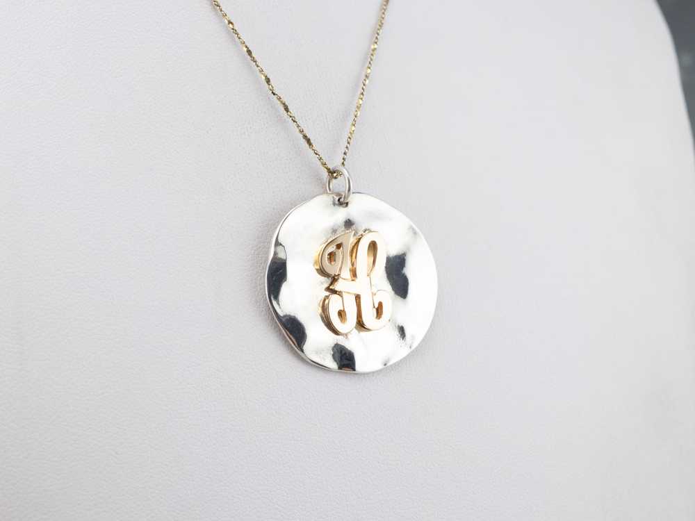 Sterling Silver and Gold "H" Initial Pendant - image 8
