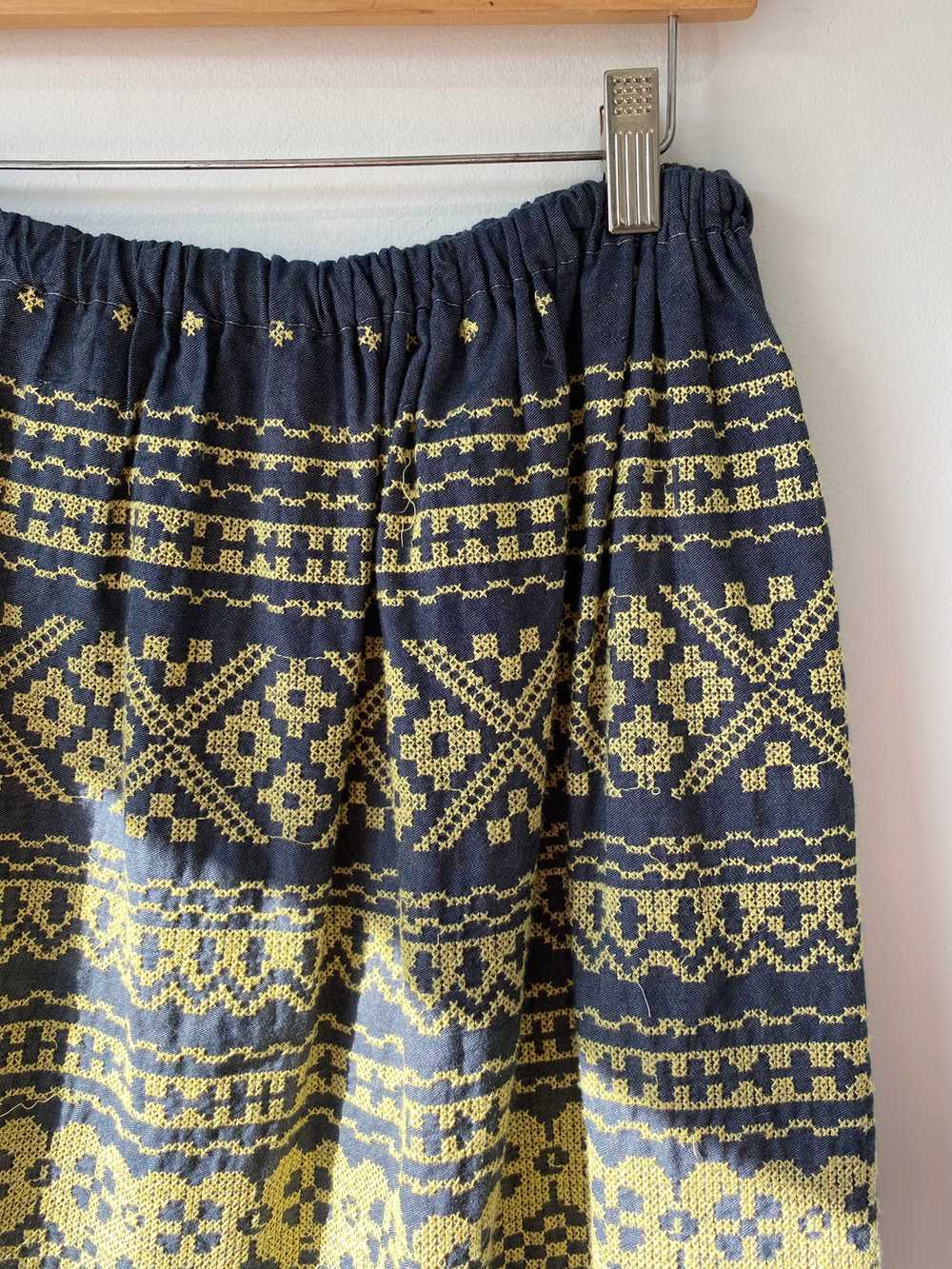 Vintage Embroidered Indigo Skirt - image 3