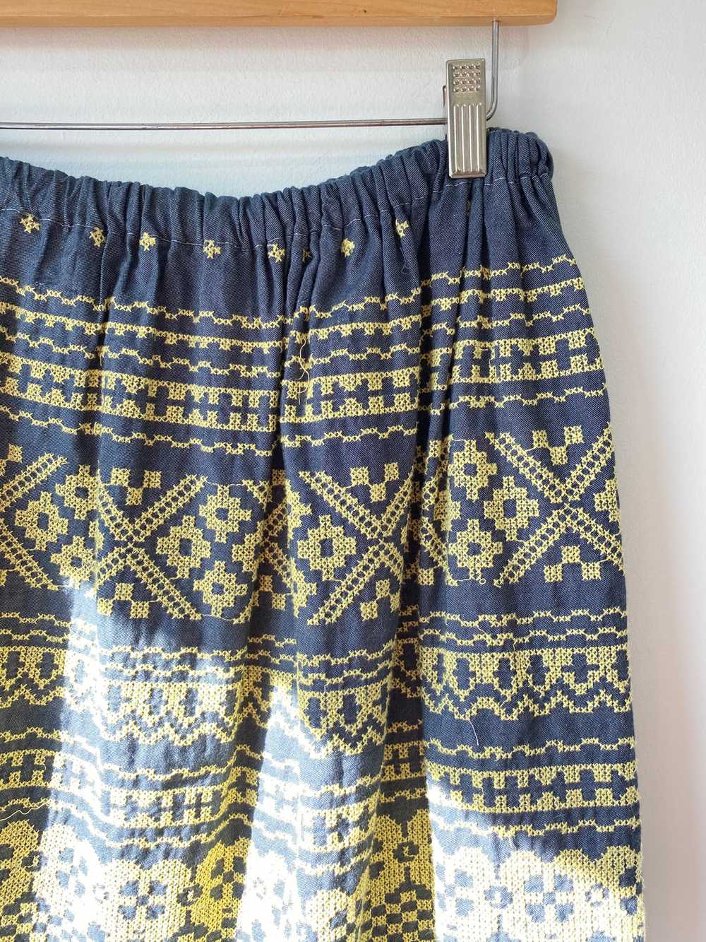 Vintage Embroidered Indigo Skirt - image 4