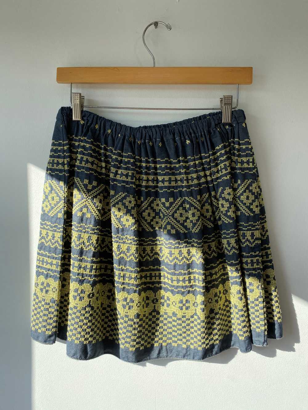Vintage Embroidered Indigo Skirt - image 5