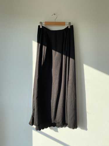 Vintage Overdyed Victorian Skirt with Lace - image 1