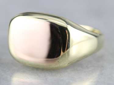 Men's Two Tone Gold Signet Ring - image 1